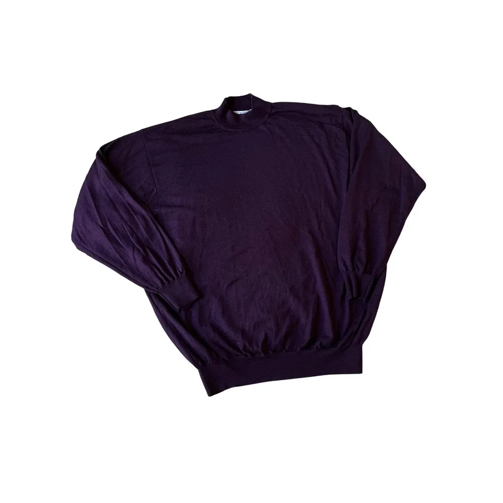 Gran Sasso Mock Neck Sweater Wool Silk Cashmere Blend - Picture 9 of 11